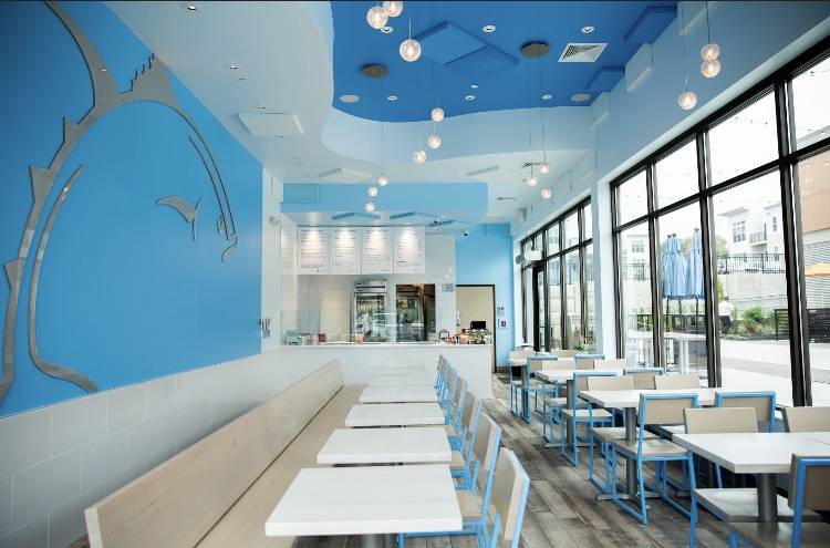 Commercial Custom Light Fixtures | Poke Restaurant Lighting